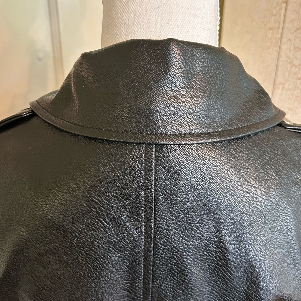 ASOS Faux Leather Moto Jacket with Asymmetrical Zipper - Picture 7 of 15